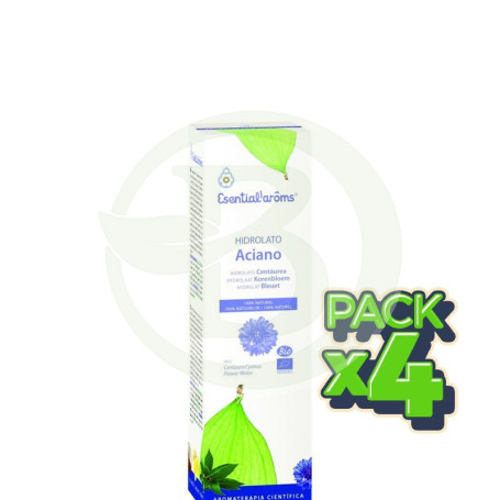 Pack 4x Hidrolato de Aciano Bio 100Ml. Esential Aroms