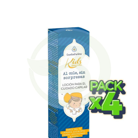 Pack 4x Loción Cuidad Capilar Infantil 60Ml. Esential Aroms