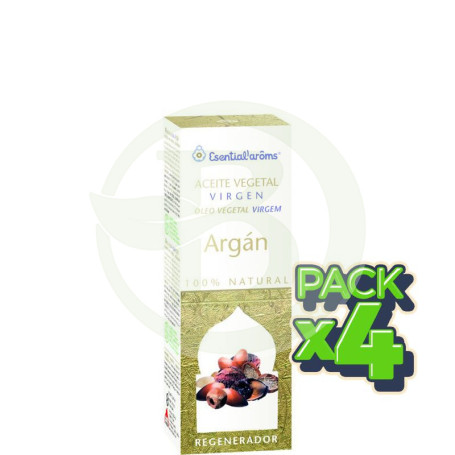 Pack 4x Aceite Vegetal Virgen De Argán Bio 100Ml. Esential Aroms