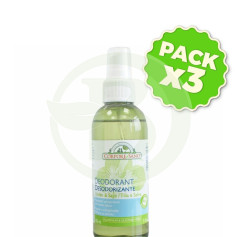 Pacote com 3 desodorantes Linden and Sage 150ml. Corpo Saudável