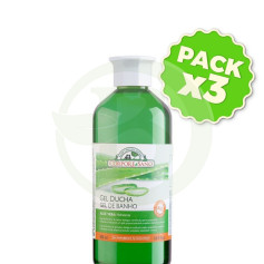 Pacote com 3 géis de banho de Aloe Vera 500ml. Corpo Saudável