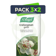 Pacote com 3x2 gotas Crataegisan Vogel 100ml.