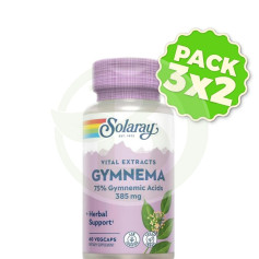 Pacote 3x2 Gymnema 385Mg. 60 Cápsulas Vegetais Solaray