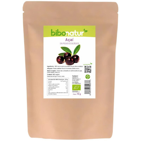 Açaí em pó orgânico 70G Bibonatur