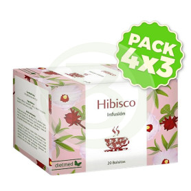 Pack 4x3 Infusión De Hibisco (Flor De Jamaica) 20 Bolsitas Dietmed