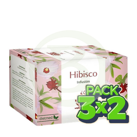 Pack 3x2 Infusión De Hibisco (Flor De Jamaica) 20 Bolsitas Dietmed