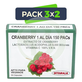 Pack 3x2 Cranberry 1 al Día 150 Pacs 30 Cápsulas Integralia