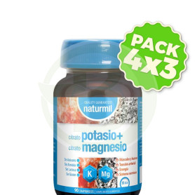 Pack 4x3 Citrato De Potasio + Citrato De Magnesio 90 Comprimidos Naturmil