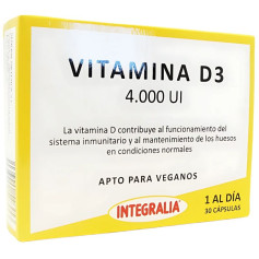 Vitamina D3 4000 UI 30 Cápsulas Integralia