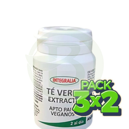 Pack 3x2 Extracto De Té Verde 60 Cápsulas Integralia