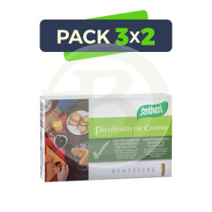Pacote 3x2 Picolinato de Cromo 40 Cápsulas Santiveri