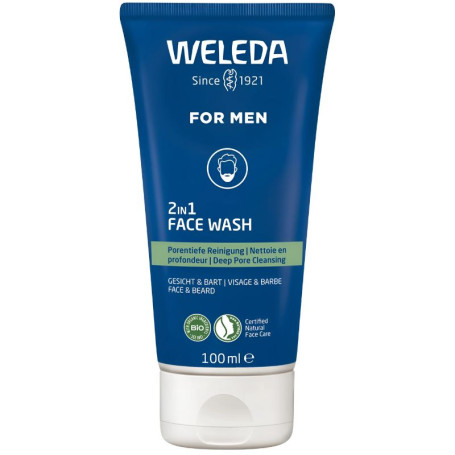 Gel de Limpeza Facial e Barba 2 em 1 Weleda para Homens 100ml