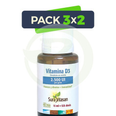 Pacote 3x2 Vitamina D3 2.500Ui 15Ml Sura Vitasan