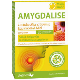 Amygdalise Mel e Limão 20 Comprimidos Mastigáveis Dietmed