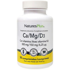 Ca/Mg/D3 + K2 30 comprimidos Natures Plus