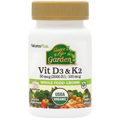 Jardim Vitamina D3+K2 60 Cápsulas Natures Plus