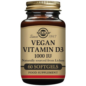 Vitamina D3 Vegana 1000 UI 60 Cápsulas Solgar