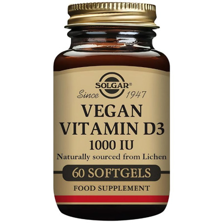 Vitamina D3 Vegana 1000 UI 60 Cápsulas Solgar
