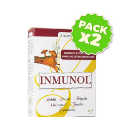Pacote com 2 frascos de Inmunol Drasanvi com 20 unidades