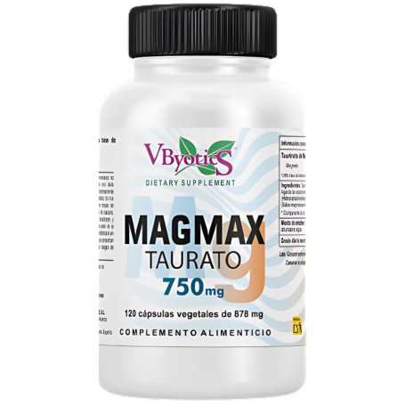 Magmax Taurato 750mg 120 Cápsulas Vegetais Vbyotics