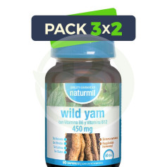 Pacote 3x2 Inhame Selvagem 450mg 60 Comprimidos Naturmil