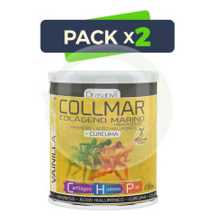 Pacote com 2x Collmar Colágeno Marinho Cúrcuma Baunilha 300Gr. Drasanvi