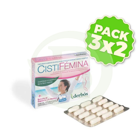 Pack 3x2 Cistifémina 30 Cápsulas Derbos
