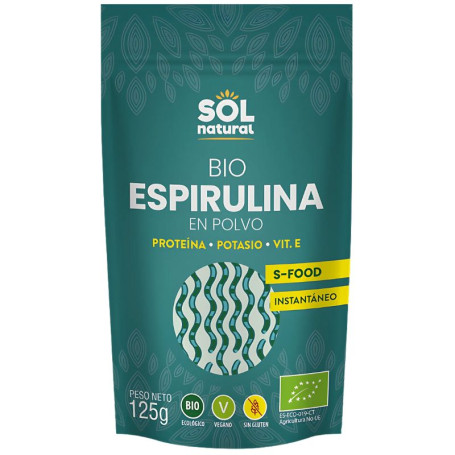 Espirulina em pó orgânica 125g Sol Natural