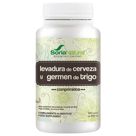 Comprimidos de germe de trigo e levedura de cerveja Soria Natural