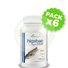 Pacote com 6 Óleos de Fígado de Bacalhau 125 Pérolas Soria Natural