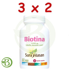 Pacote 3x2 Biotina 60 Cápsulas Sura Vitasan
