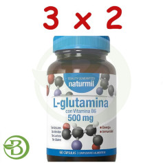 Pack 3x2 L-Glutamina 500Mg 60 Capsulas Naturmil