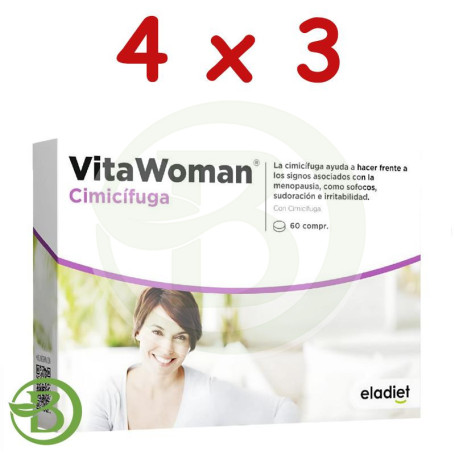 Pack 4x3 Vitawoman Cimicifuga 60 Comprimidos Eladiet