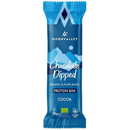 Barra de proteína de chocolate e cacau orgânico Moonvalley 50g
