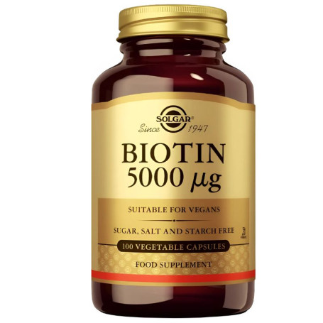 Biotina 5000mcg 100 Cápsulas Solgar