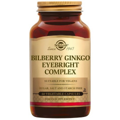 Complexo de Bilberry Ginkgo Eyebright 60 Cápsulas Solgar