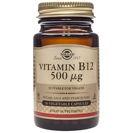 Vitamina B12 500mcg 50 Cápsulas Solgar