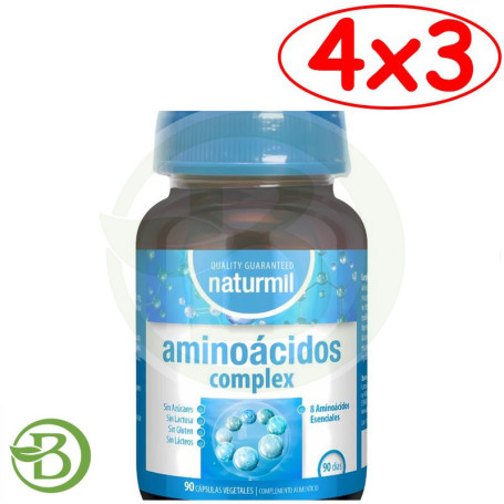 Pack 4x3 Aminoácidos Complex 90 Cápsulas Vegetales Naturmil