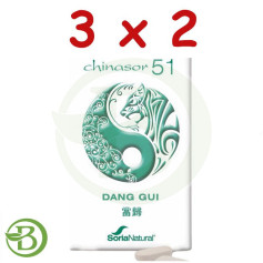 Pacote 3x2 Chinasor 51 Dang Gui 30 Comprimidos Soria Natural