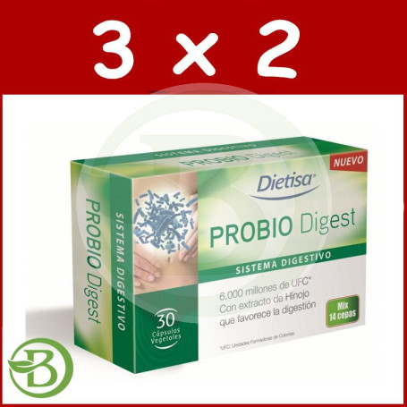 Pack 3x2 Probiodigest 30 Cápsulas Dietisa