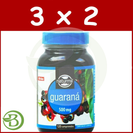 Pack 3x2 Guaraná 500Mg. 120 Comprimidos Naturmil