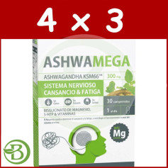 Pack 4x3 Ashwamega 30 Comprimidos Dietmed