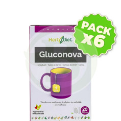 Pacote com 6 filtros Herbodiet Gluconova 20 Nova Diet