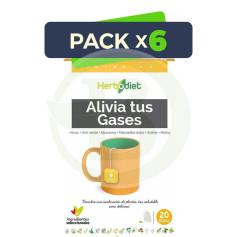 Pacote com 6 Herbodiet Alivia seus Gases 20 Filtros Nova Diet