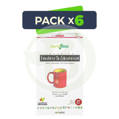 Pacote com 6 Herbodiet Promove a Circulação 20 Filtros Nova Diet