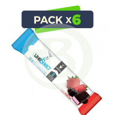 Pacote com 6 Barras de Morango Line Sbelt 35g. Novadiet