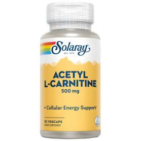 Acetil L-Carnitina 500mg 30 Cápsulas Vegetais Solaray
