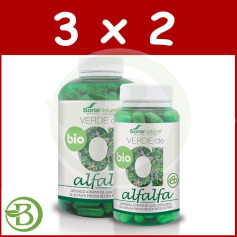 Pacote 3x2 Green Alfalfa 240 cápsulas Soria Natural
