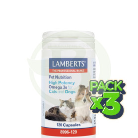 Pack 3x Omega 3 Alta Potencia (Perros y Gatos) 120 Capsulas Lamberts