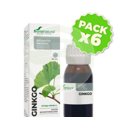 Pacote com 6 Extratos de Ginkgo 50ml Soria Natural